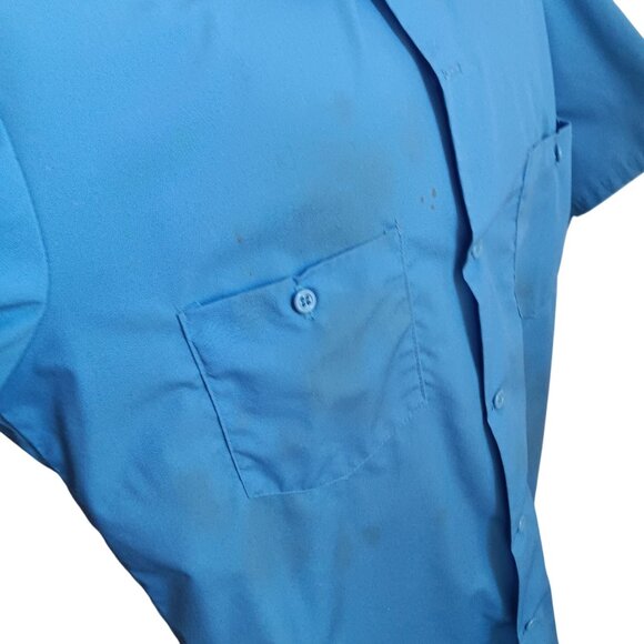 Men's Large Vintage Work Shirt Union Made USA Button-Up Distressed 80's Mechanic - Picture 6 of 9